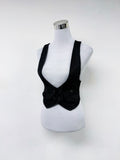 Black denim vest