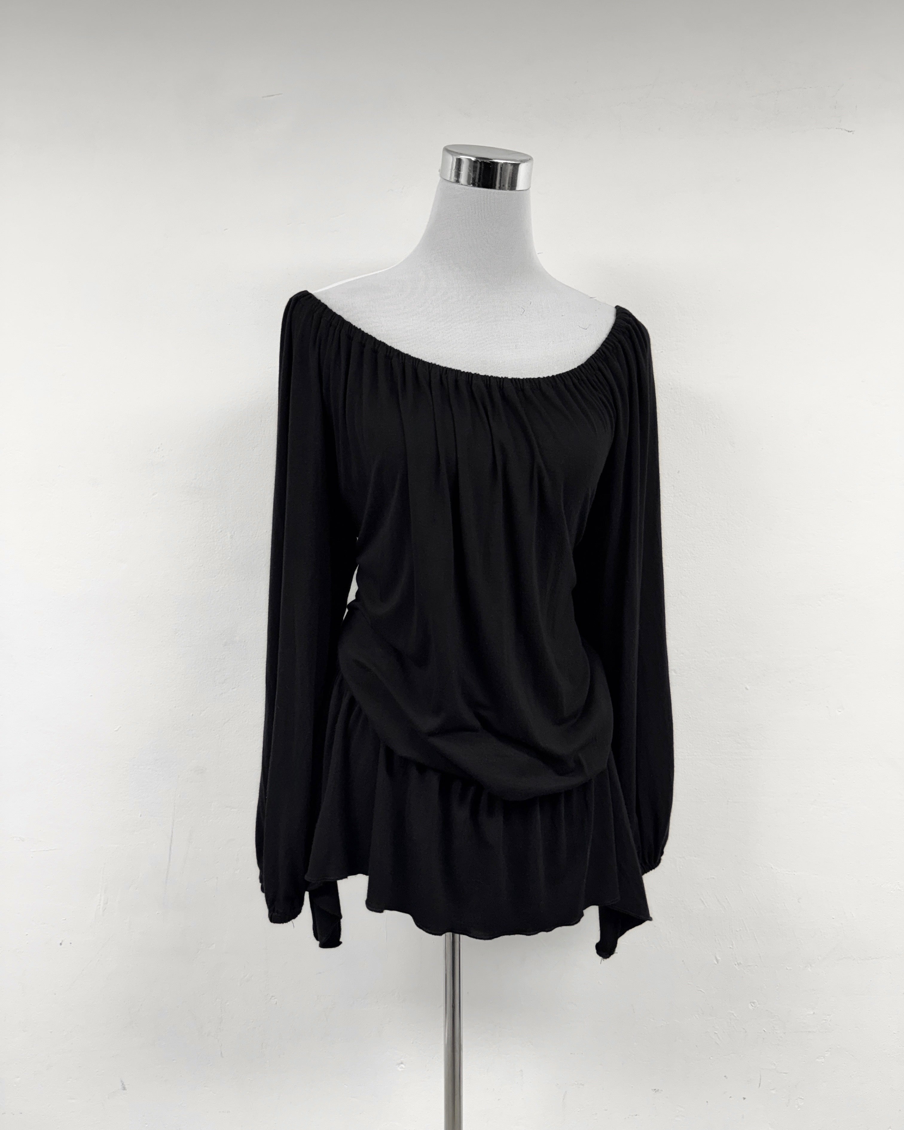 Black off shoulder layering dress/top